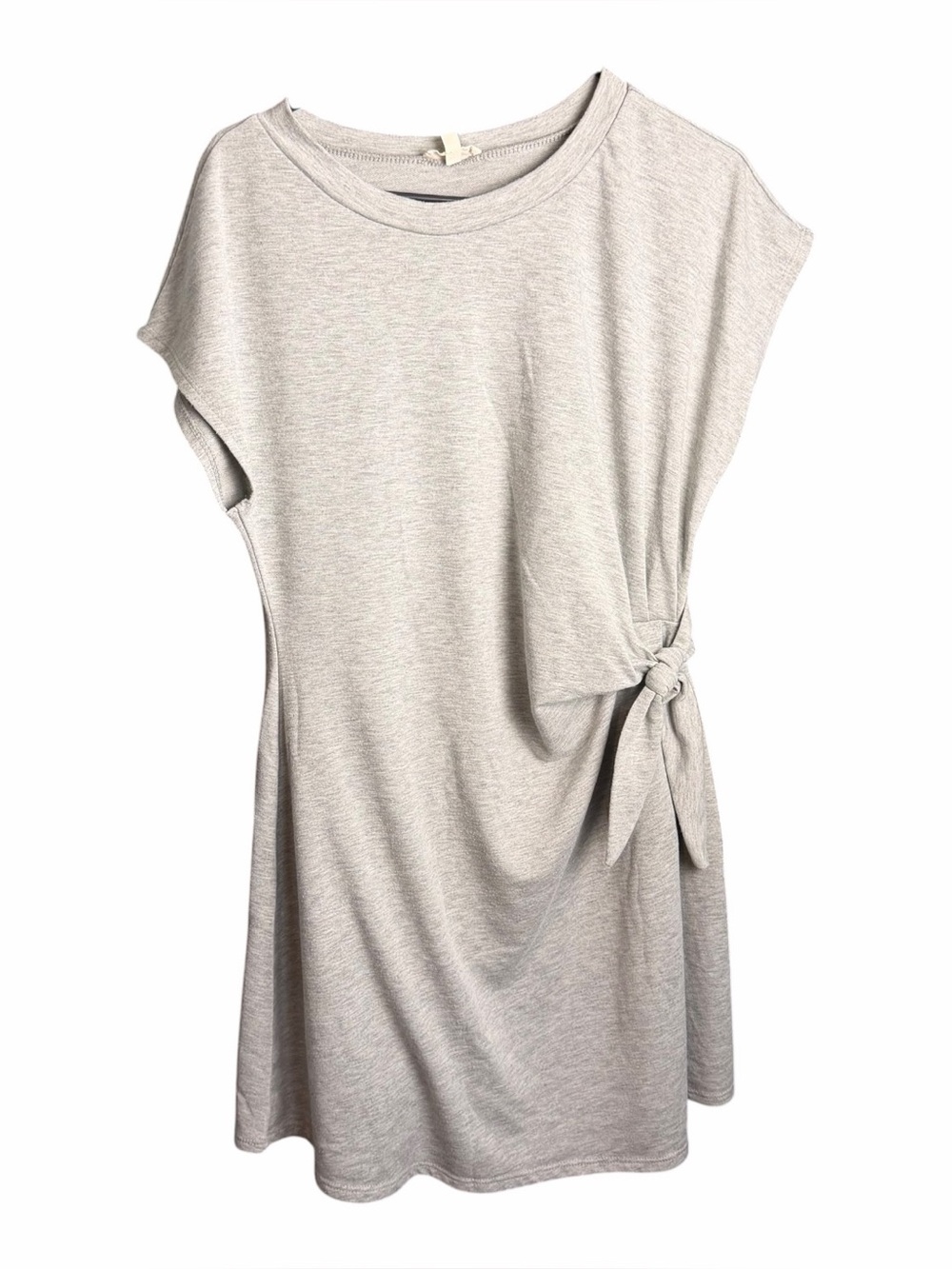 Women’s See You Monday Side Tie Dress Causal Crew Neck Above Knee Large Gray